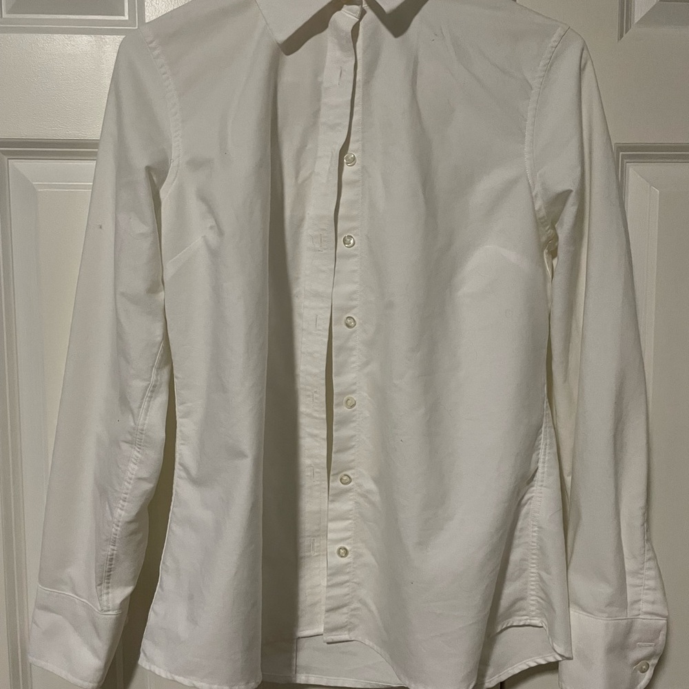 Lands' End Women's White Button Down Shirt
